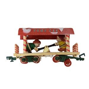 New Bright 1986 Pump Car‎ Train Accessory Two Gnomes Pushing See Saw